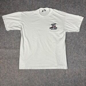 WWF T-Shirt Mens XL White Vintage 1999 New York Times Square Embroidered Logo
